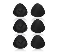 UILYNIU 3 Pairs Bra Pads, Removable Push Up Sports Bra, Bra Pads Inserts, Cups Replacements, Comfortable Breathable Bra Padding, Triangle Breathable Bra for Bikini Top Swimsuit (Black)