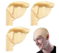 UILYNIU 3 Pieces Halloween Bald Cap Bald Skin Thick Bald Caps Latex Bald Cap For Adults Teens Luxury Makeup Bald Head Wig Cap Costume Accessory Cosplay Hat Fancy Dress Skin Skull Wig (3 pcs)