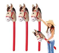 UILYNIU 3 Pieces Inflatable Stick Horse 37 Inches Inflatable Horse Stick Balloons Pony Stick Inflatable Horse Costume Sticks for Christmas Horse Themed Birthday Party Decoration Favour Props (3 pcs)