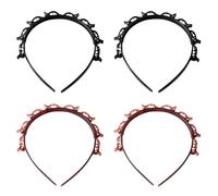 UILYNIU 4 Pack Hairstyle Accessories - Double Bangs Hairpin, Braided Headband, Teeth Comb Hair Hoop With Clips, Hair Twister for Women Girls (Black Brown, One Size)