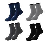 UILYNIU 4 Pairs Mens Fluffy Slipper Socks, Elastic Winter Fuzzy Socks, Winter Thermal Sock, Cozy Sleep Bed Socks, Warm Bed Socks, Warm Home Socks, Fuzzy Thermal Warm Socks for Men Women (Multicolor)
