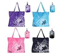UILYNIU 4 Pieces Reusable Shopping Bags, Large Foldable Shopping Tote Bag, Portable Eco Waterproof Tote Shopping Bag Grocery Shopping Handy Travel Cloth Bags for Daily Shopping Picnic Storage (4PCS)