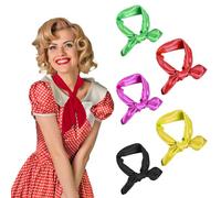 UILYNIU 5 Pieces Silk Feeling Scarf Satin Head Scarves for Women 23.5" Fashion Square Neck Satin Scarfs Neck Scarf 90s Retro Women Neck Scarf Ladies Clothing Handbag Accessories (5PCS)