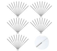 UILYNIU 50 Pack Straw Cleaning Brush, Bottle Brush, Pipe Cleaning Brushes, Funnel Teapot Nozzle Brush, Stainless Steel Handle Nylon Wire Bristles for Washing Glass Silicone Metal Straw (White)