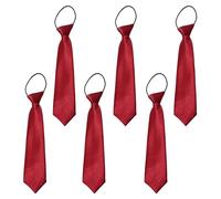 UILYNIU 6 Pack Pre-Tied Kids Necktie, Elastic Boys Neck Tie, Toddler Tie, Solid Color Ties, Adjustable Ties Neckties for Kids Boys Girls Wedding, Graduation, Prom, Celebration (Wine)