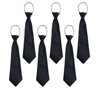 UILYNIU 6 Pack Pre-Tied Kids Necktie Elastic Boys Neck Tie, Toddler Tie, Solid Color Ties, Adjustable Ties Neckties for Kids Boys Girls Wedding, Graduation, Prom, Celebration (Black)