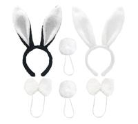 UILYNIU 6 Pieces Bunny Costume Accessory Set Rabbit Ear Headband Bow Tie Tail Bunny Accessory Set Easter Bunny Ears Rabbit Costume for Kids Adults for Halloween Easter Costume Party Cosplay (2 color)