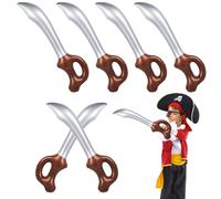 UILYNIU 6 Pieces Inflatable Pirate Sword Toy Safe Pirates Sword Toy for Pirate Cosplay Supplies Stage Props Party Photo Prop Party Favors Gift Cosplay Toy Summer Beach Pool Party Supplies (6 pcs)
