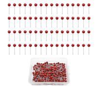 UILYNIU 600 Pcs Push Pins, Red Plastic & Steel Wire, Solid Color, 3/5 Inch Length, Suitable for Bulletins & Cork Boards
