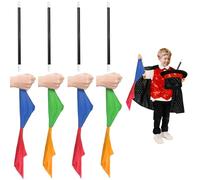 UILYNIU 8 Pieces Magician Accessories Halloween Magic Sticks Magic Scarf Color Changing Hanky Props Supplies Scarf, Magic Trick Kits Props Toys for Kids Adult Magic Party Favors Surprise Gift(8PCS)