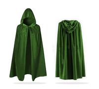 UILYNIU Green Cape Hooded Cape Witch Velvet Cloak Halloween Cosplay Accessories Kids Fancy Dress Costume Witch Velvet Vampire Hooded 90cm Costumes Christmas World Book Day (Green) (Green)