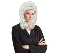 UILYNIU Judge Wig - White Synthetic Curly Wig - One Size - Colonial Style - Perfect for Halloween Role Play