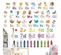 UILYNIU Learning Alphabet Numbers Color Wall Stickers ABC Classroom playroom Decorations Crafts ABC Animal Educational Decals for Kids Bedroom Nursery Living Room Educational Decorations (Abc123)