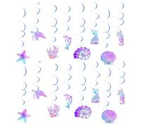 UILYNIU Mermaid Party Decoration Neon Jellyfish Shaped Hanging Swirl Decor Under The sea Party Decorations Paper Bunting Streamers for Seas and Oceans Themed Birthday Decorations (Blue)