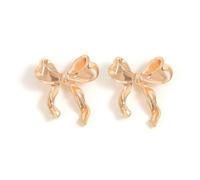 UILZ Gold Bow Earrings for Women Cute Ribbon Earrings Classic Bowknot Earrings Bow Stud Earrings Birthday Party Jewelry Christmas Gifts for Women Girls-Gold, Zinc, No Gemstone