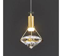 UimimiU Creative Diamond Crystal Chandelier Brass Lamp Body Pendant Light W LED Ceiling Lighting Fixture Modern Minimalist Hanging Lights for Bedroom Dining Room Living Room Kitchen Island