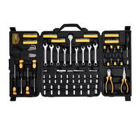VEVOR 221-Piece Mechanics Tool Set, 1/4" and 3/8" Drive Sockets, SAE and Metric Mechanic Tool Kit with Bits, Wrenches, Ratchet Handle, Accessories, and Plastic Storage Case, for Automotive Repair