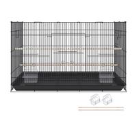 VEVOR 30 inch Bird Cage, Metal Large Parakeet Cages for Cockatiels Small Parrot Budgies Lovebirds Canaries, Pet Bird Cage with Rolling Stand and Tray