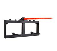 VEVOR 49" Hay Spear, Bale Spears 1600lbs Loading Capacity, Skid Steer Loader Tractor Attachment with 2pcs 17.5" Stabilizer Spears, Quick Attach Spike Forks