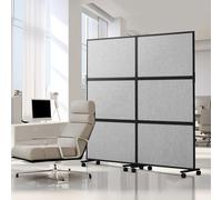 Uimoso Acoustic Room Divider Partition Panel Privacy Screen 2 Pack Light Gray