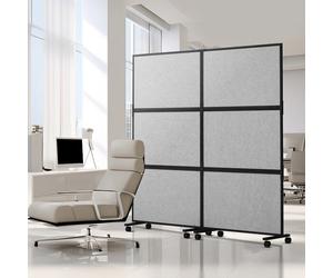 Uimoso Acoustic Room Divider Partition Panel Privacy Screen 2 Pack Light Gray