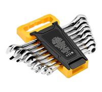 VEVOR Combination Wrench Set, 8-Piece Ratcheting Wrench Set with Organizer Rack, Cr-V Steel Wrench Set Metric 8 mm to 19 mm, Ideal for General Household, Garage, Workshop, Auto Repairs, Emergency