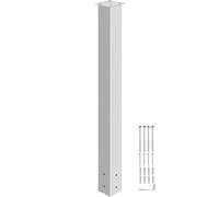 Uimoso Mailbox Post Stand Mail Box Post 43"White Powder-Coated Steel for Outdoor