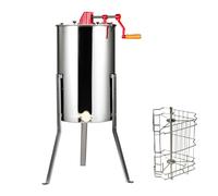 VEVOR Manual Honey Extractor, 2/4 Frames Honey Spinner Extractor, Stainless Steel Beekeeping Extraction, Honeycomb Drum Spinner with Lid, Apiary Centr
