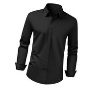 VEVOR Men's Button Up Shirt, Mens Long Sleeve Wrinkle-free Button Down Dress Shirts, Slim Fit Soft Stretch Fabric for Business Casual or Formal, Work,