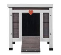 VEVOR Outdoor Cat House Weatherproof, Feral Cat Shelter for Multiple Cats, Outdoor Wooden Cat Rabbit House with PVC Door Flaps and Open Roof, 21"L x 17"W x 17"H