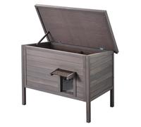 VEVOR Outdoor Cat House Wooden Feral Cat Shelter with Roof & PVC Door Flaps