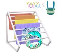 Uimoso Outdoor Towel Rack Pool Towel Rack 8 Bar Triangular White Freestanding