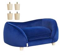VEVOR Pet Sofa, Dog Couch for Small-Sized Dogs and Cats, Soft Velvety Dog Sofa Bed, 35 lbs Loading Cat Sofa, Dark Blue