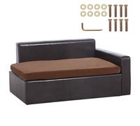 Uimoso Pet Sofa Dog Couch for Medium-Sized Dogs Leather Dog Sofa Bed 110lb Black