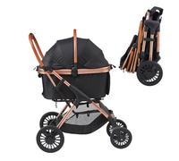 Uimoso Pet Stroller 4 Wheels Dog Stroller with Brakes 66 lbs Weight Capacity
