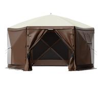 VEVOR Pop-up Camping Gazebo Camping Canopy Shelter 6 Sided 10' x 10' Sun Shade