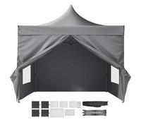 VEVOR Pop Up Canopy Tent Outdoor Gazebo Tent 10x10FT with Sidewalls Dark Gray