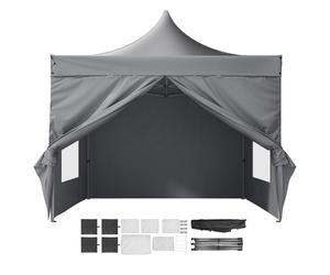 Uimoso Pop Up Canopy Tent Outdoor Gazebo Tent 10x10FT with Sidewalls Dark Gray