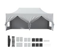 VEVOR Pop Up Canopy Tent Outdoor Gazebo Tent 10x20FT with Sidewalls & Bag White