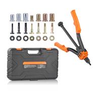 VEVOR Rivet Nut Tool, 14” Rivnut Tool Kit with 7 PCS Metric and SAE Mandrels, 70 PCS Assorted Rivet Nuts, 10-24, 1/4-20, M6, 5/16-18, M8, 3/8-16, M10,