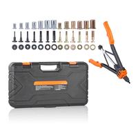 VEVOR Rivet Nut Tool, 16” Rivnut Tool Kit with 13PCS Metric and SAE Mandrels, 186PCS Rivet Nuts, M3, M4, 10-24, M5, M6, 1/4-20, 8-32, 5/16-18, M8, 3/8-16, M10, M12, 1/2-13, Semi-auto Retraction