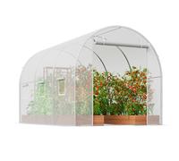 VEVOR Walk-in Tunnel Greenhouse, 9.6x6.4x6.2 ft Hoop House Greenhouse Tunnel, Plant Hot House with Galvanized Steel Frame, White PE Cover, Roll-up Zipper Door and 6 Windows for Outdoor