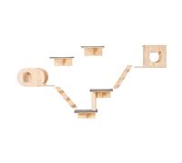 Uimoso Wall Mounted Cat Shelves Tree with Jumping Boards Nests Hammock Set of 7
