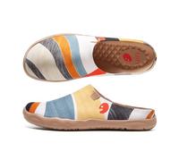 UIN Men's Colorful Slippers Lightweight Flat Art Travel Painted Shoes Circular Space UK Size 7