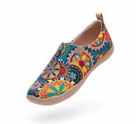 UIN Women's Blossom Ladies Lightweight Canvas Walking Spring Summer Flat Art Painted Travel Shoe 260mm, UK Size 7, EU Size(41)