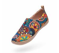 UIN Women's Blossom Ladies Lightweight Canvas Walking Spring Summer Flat Art Painted Travel Shoe 270mm, UK Size 8, EU Size(42.5)