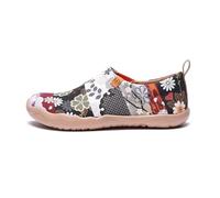UIN Women's Hana Flower Gifts Lightweight Canvas Slip On Spring Summer Loafer Flat Art Travel Painted Shoes 255mm, UK Size 6.5, EU Size (40.5)