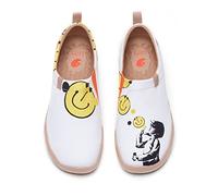 UIN Women's Lightweight Walking Casual Slip Ons Art Painted Travel Shoes Popping Hapiness 250mm, UK Size 6, EU Size (40)