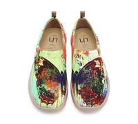 UIN Women's Shoes Butterfly Abstract Style Canvas Slip-On Fashion Walking Ladies Loafer Art Painted Travel Shoe Multicolor 245mm, UK Size 5.5, EU Size(39)