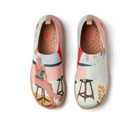 UIN Women's Shoes Walking Lightweight Slip On Loafer Spring Summer Knit Flat Art Travel Painted Shoe Seaside Leisure 1 UK Size 5.5